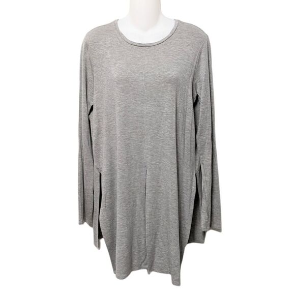 SUSANA MONACO Split Front Slit Sides Stretch Long Sleeve Top - Picture 1 of 7